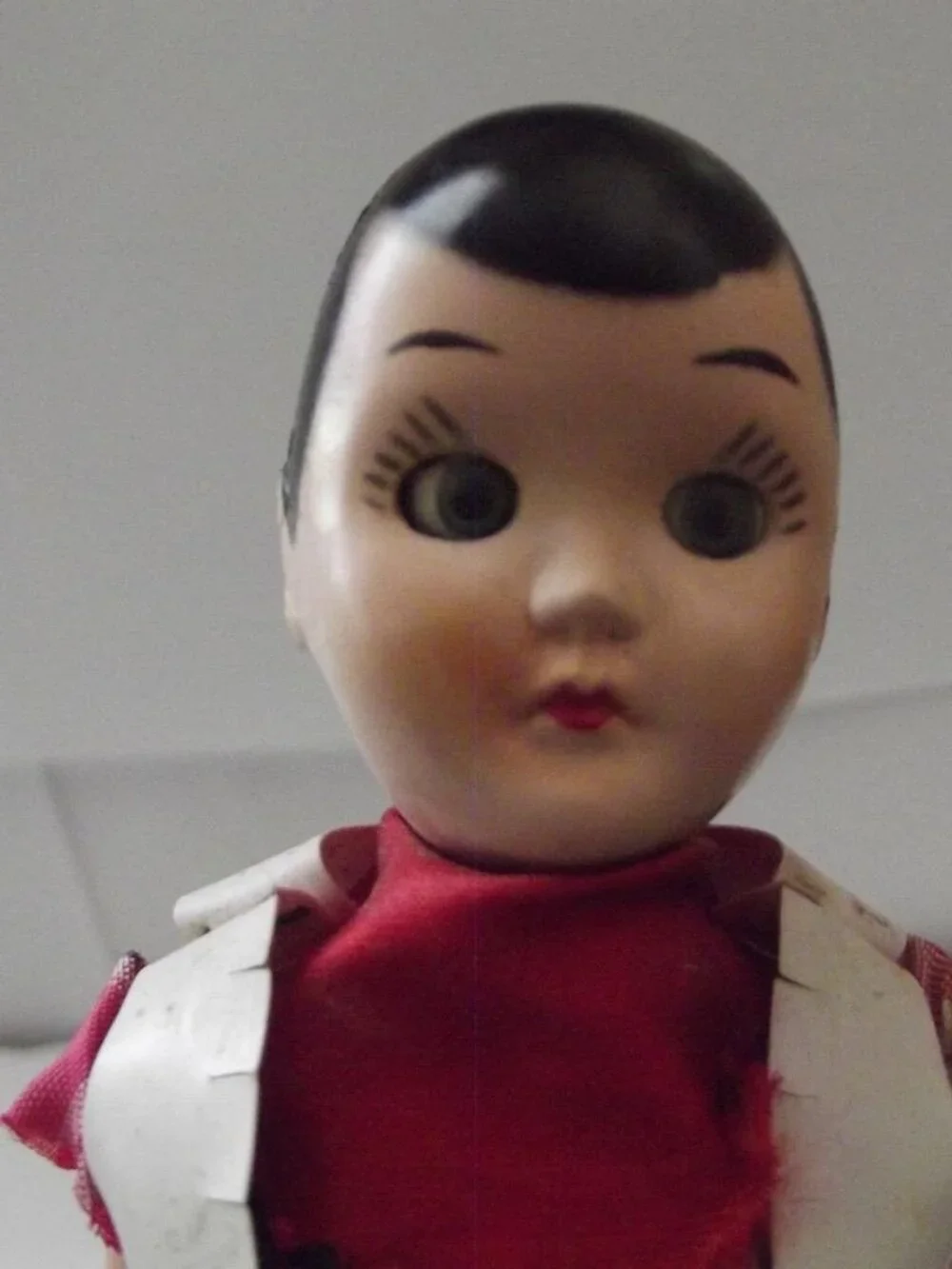 Vtg Miniature Dolls (lot of 2) Porcelain Indian Girl +Western Cowboy Sleepy Eyes